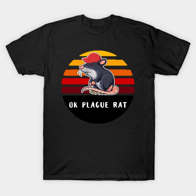 OK Plague Rat Red Hat Rat Gradient T-Shirt by aaallsmiles